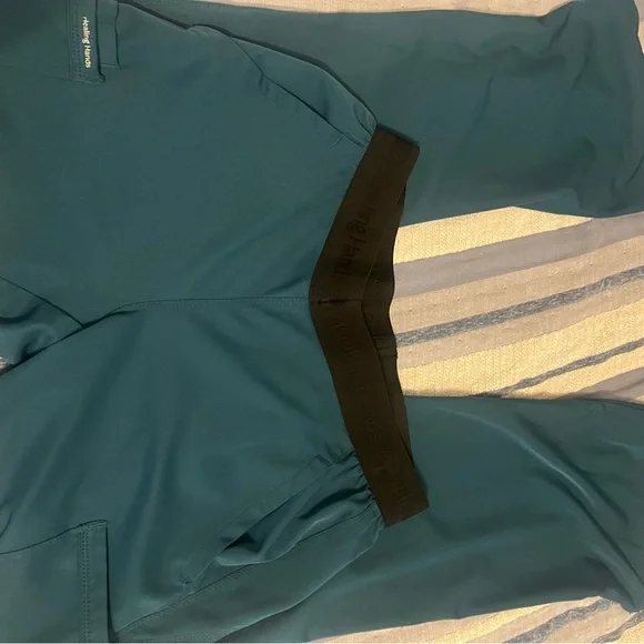 Turquoise Colored Healing Hands Scrub Pants - Picture 2 of 4
